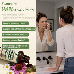 Detalle de gotas y textura liposomal de Femmetra para mejor absorción