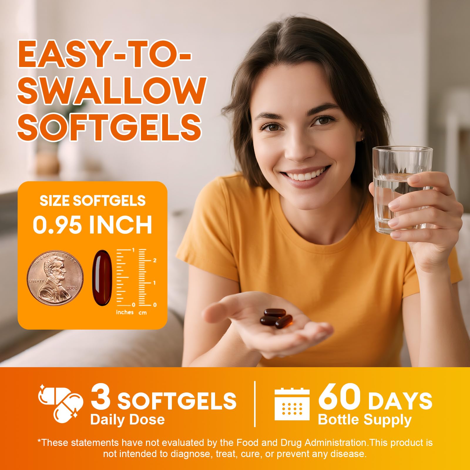 Softgel Femmetra en mano listo para tomar mostrando comodidad de uso
