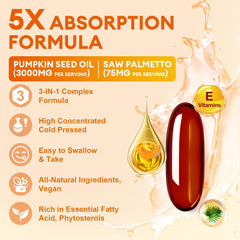 Visión superior de softgels Femmetra mostrando tamaño y brillo fácil de tragar