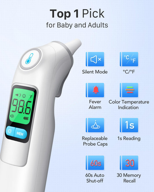 Femometer primer plano de la sonda, alineación óptima al oído