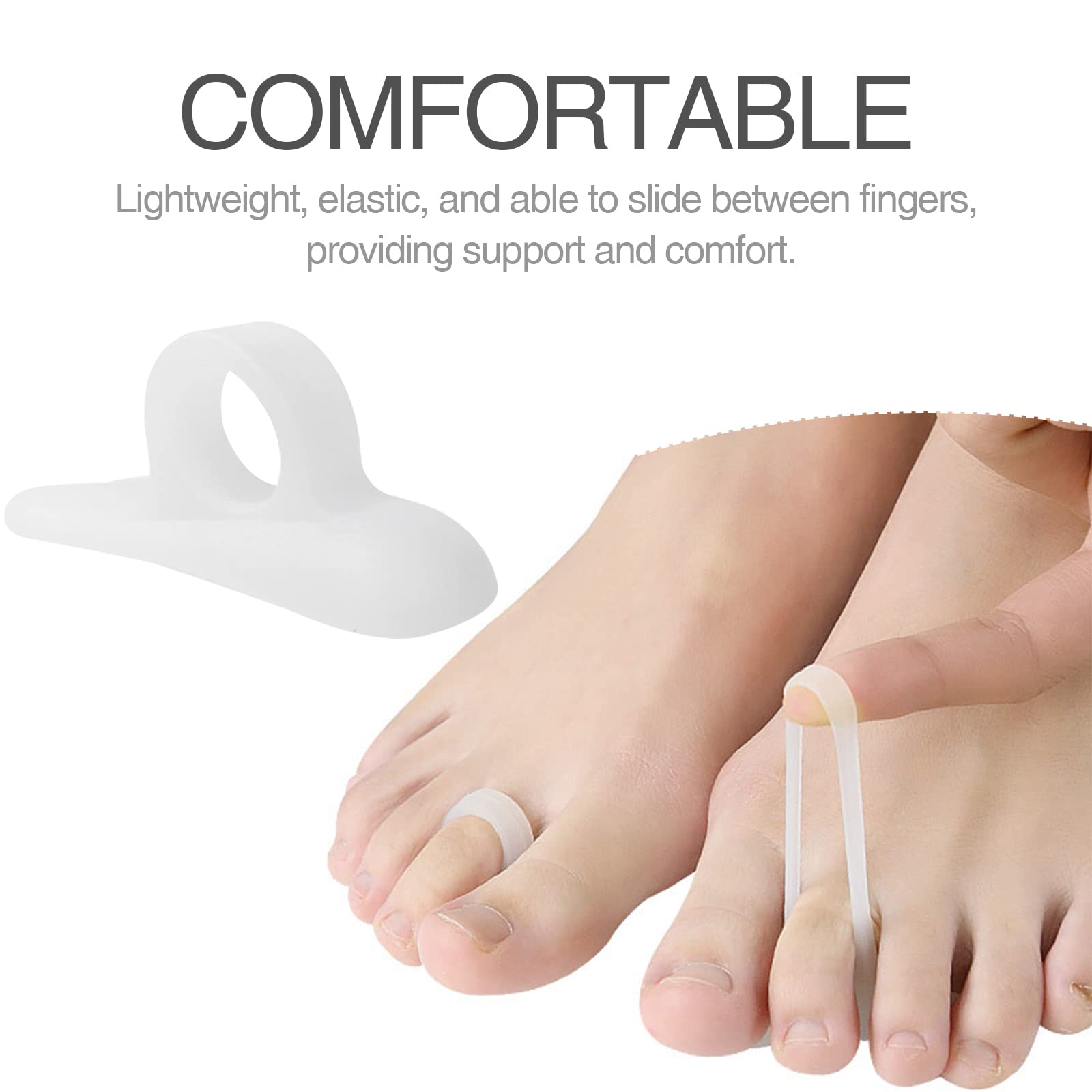 FENMOR corrector colocado en dedo dentro de zapato mostrando alivio inmediato