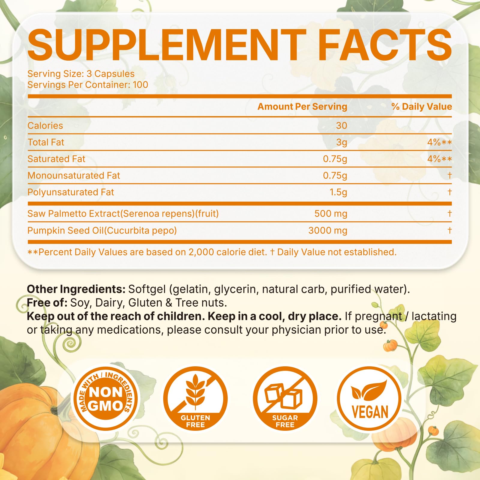 Fenolutra ingredientes Saw Palmetto y semillas de calabaza, botánicos potentes