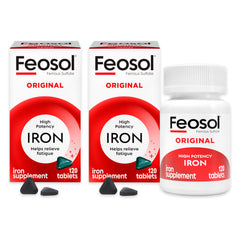 Feosol envase frontal mostrando 240 tabletas y beneficio de suministro prolongado