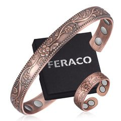 Feraco brazalete frontal vintage floral, elegante estilo clásico