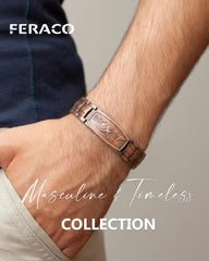 Feraco cierre y textura del metal mostrando durabilidad y confort