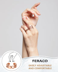 Feraco anillos junto a regla para comparar tallas, ajuste evidente