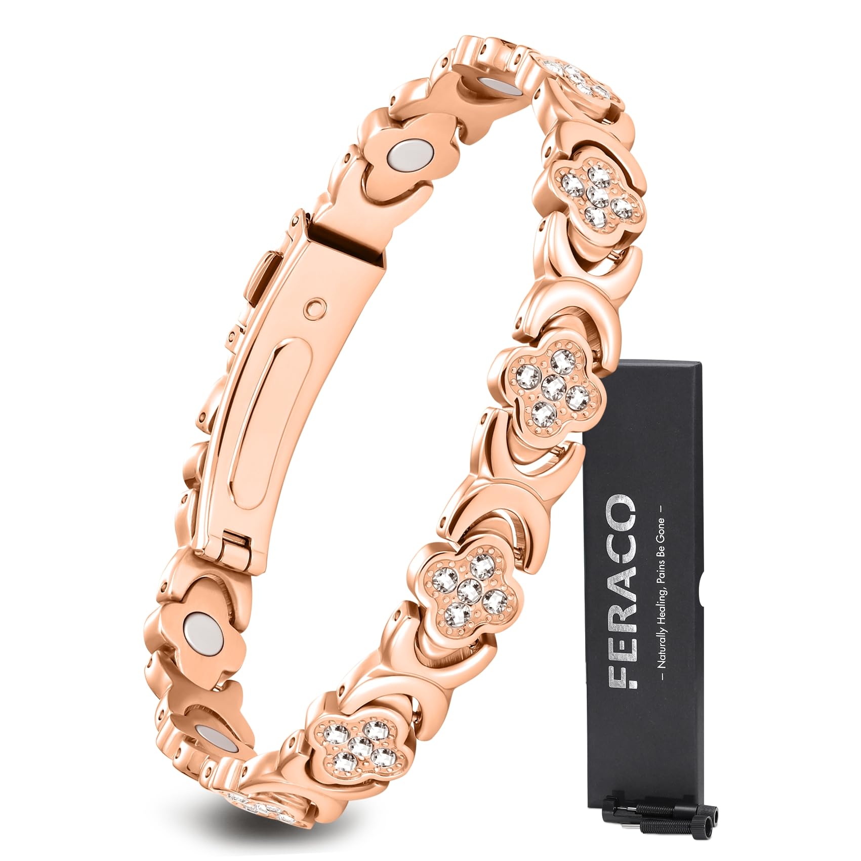 Feraco pulsera en caja regalo mostrando presentación elegante y protección