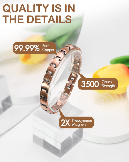 Feraco pulsera de cobre vista frontal mostrando su diseño clásico