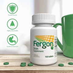 Fergon comprimidos en mano para comparar escala y controlar la dosis diaria