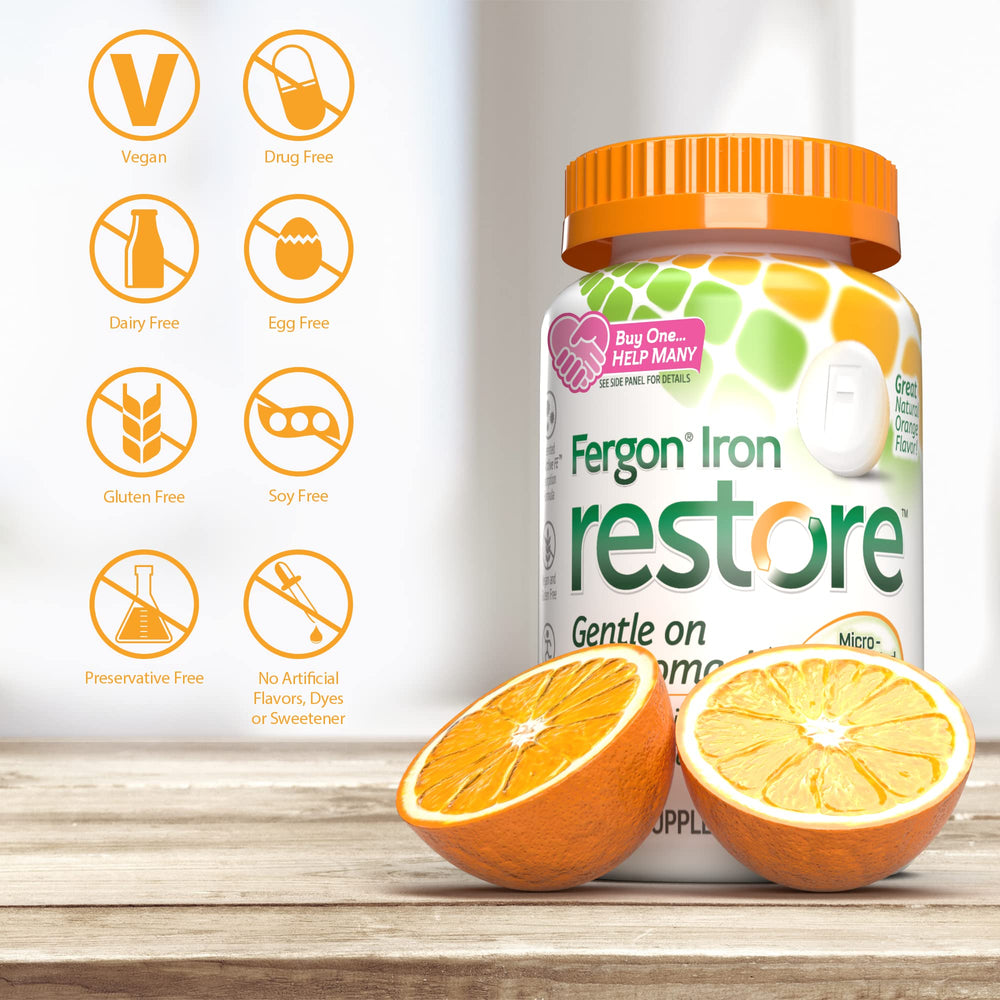 Fergon etiqueta con lista de ingredientes, apto para dietas veganas