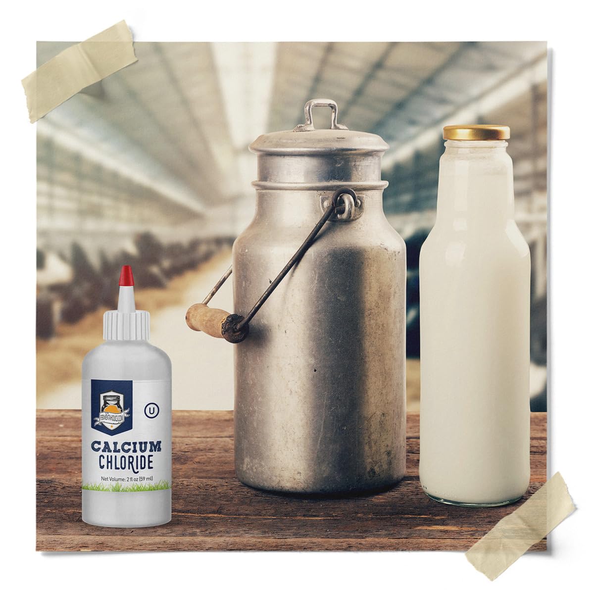 Fermentaholics gotero vertiendo cloruro de calcio para dosificación precisa