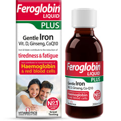 Feroglobin frasco delantero mostrando etiqueta clara y uso fácil