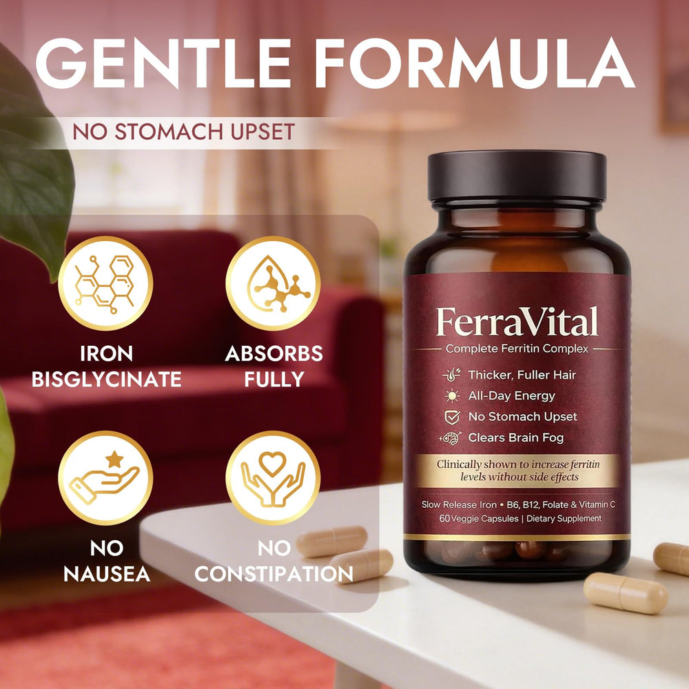 Persona tomando FerraVital cápsula, conveniencia en la rutina diaria