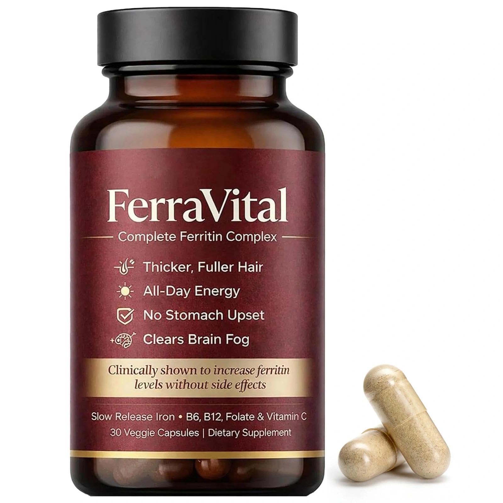 FerraVital frasco frontal mostrando diseño claro y confianza