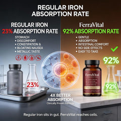 Microdetalle de probióticos en FerraVital para salud digestiva
