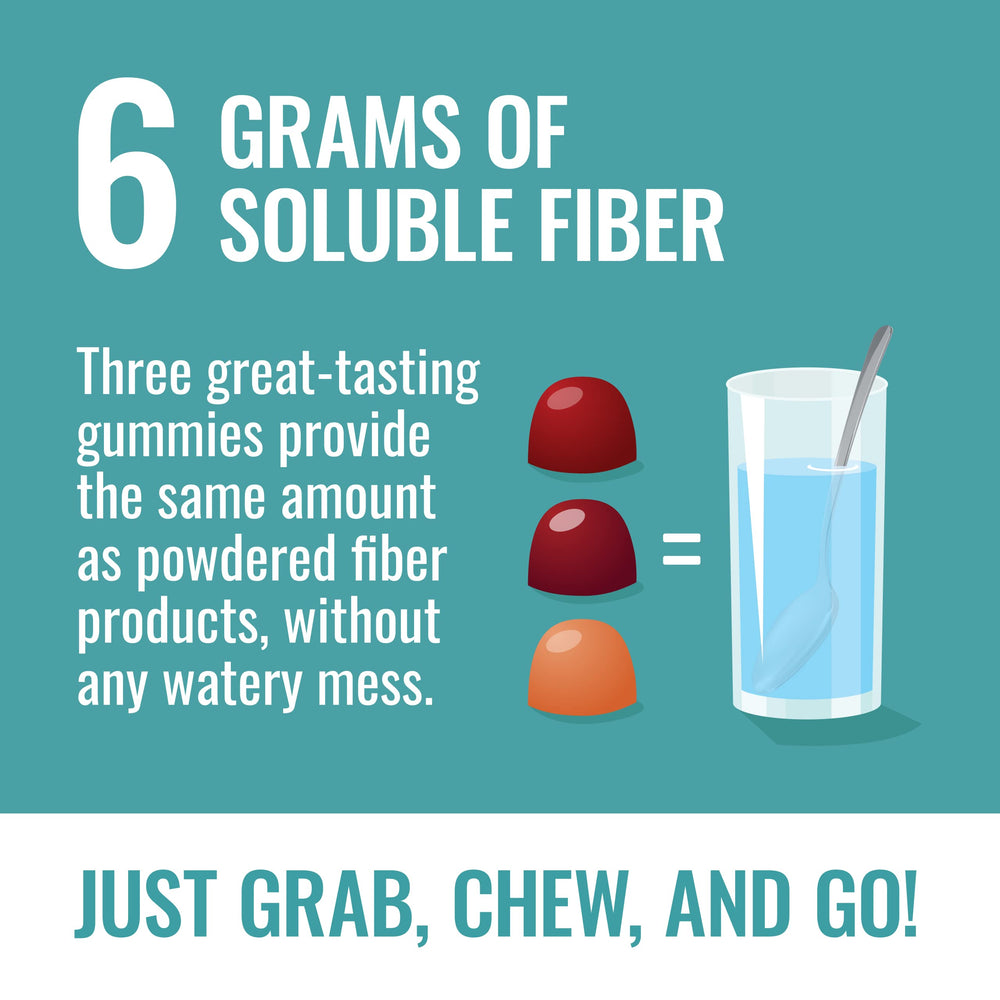 Fiber Advance gomitas mesa con frutas transmitiendo sabores naturales