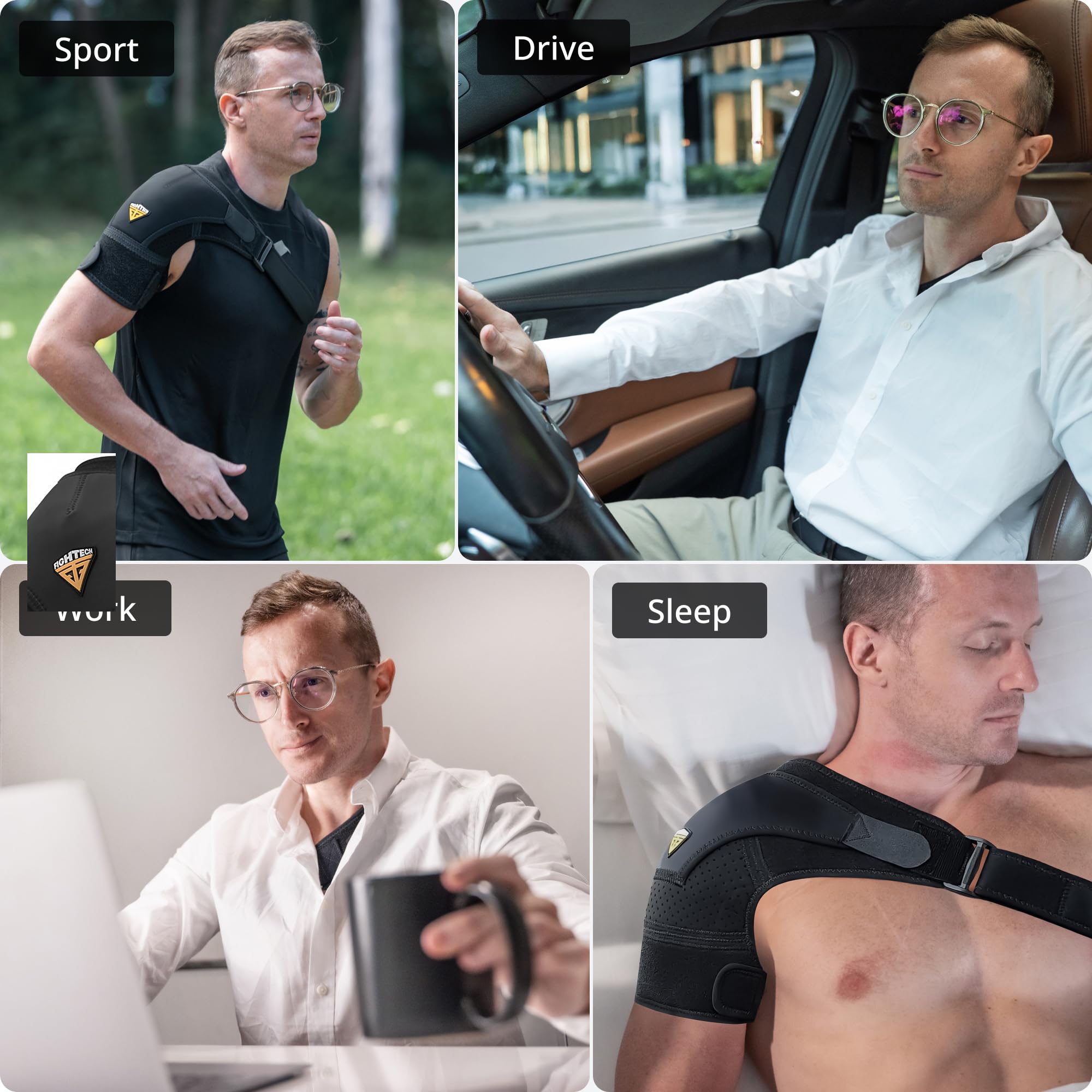 FIGHTECH hombre usando soporte durante deporte para mayor estabilidad