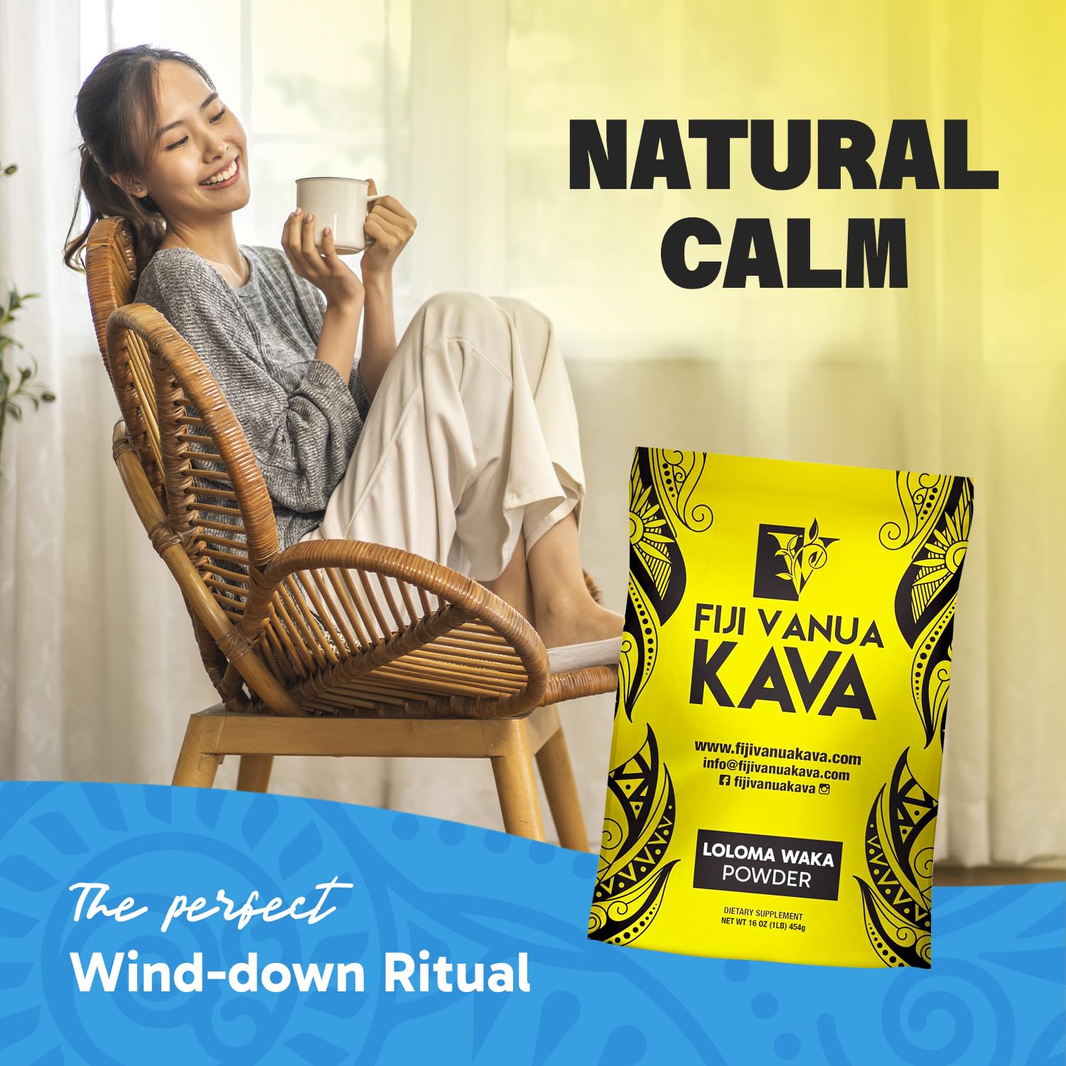 Fiji Vanua Kava bebida servida en taza, sabor terroso y textura suave