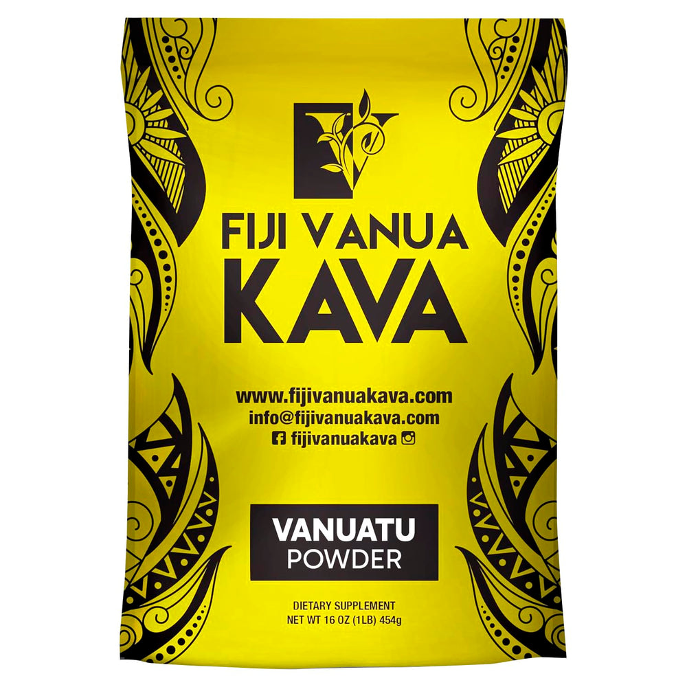 Fiji Vanua Kava frente del paquete, muestra contenido premium