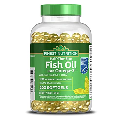 Finest Nutrition frasco frontal mostrando la etiqueta clara y beneficios omega-3