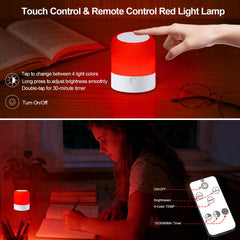 Finezeal iluminando habitación en rojo 670nm, reduce exposición a luz azul