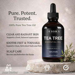 Fiora Naturals gota de aceite en cuenta gotas mostrando pureza