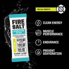Fire Science Nutrition sobre abierto mostrando polvo y beneficio de mezcla rápida