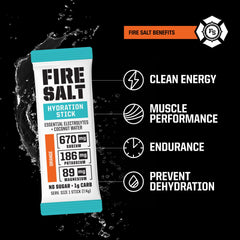 Fire Salt Orange sobre abierto con polvo, mostrando mezcla rápida y limpia