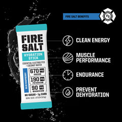 Fire Science Nutrition primer plano del polvo del sobre que muestra textura fina y mezcla rápida