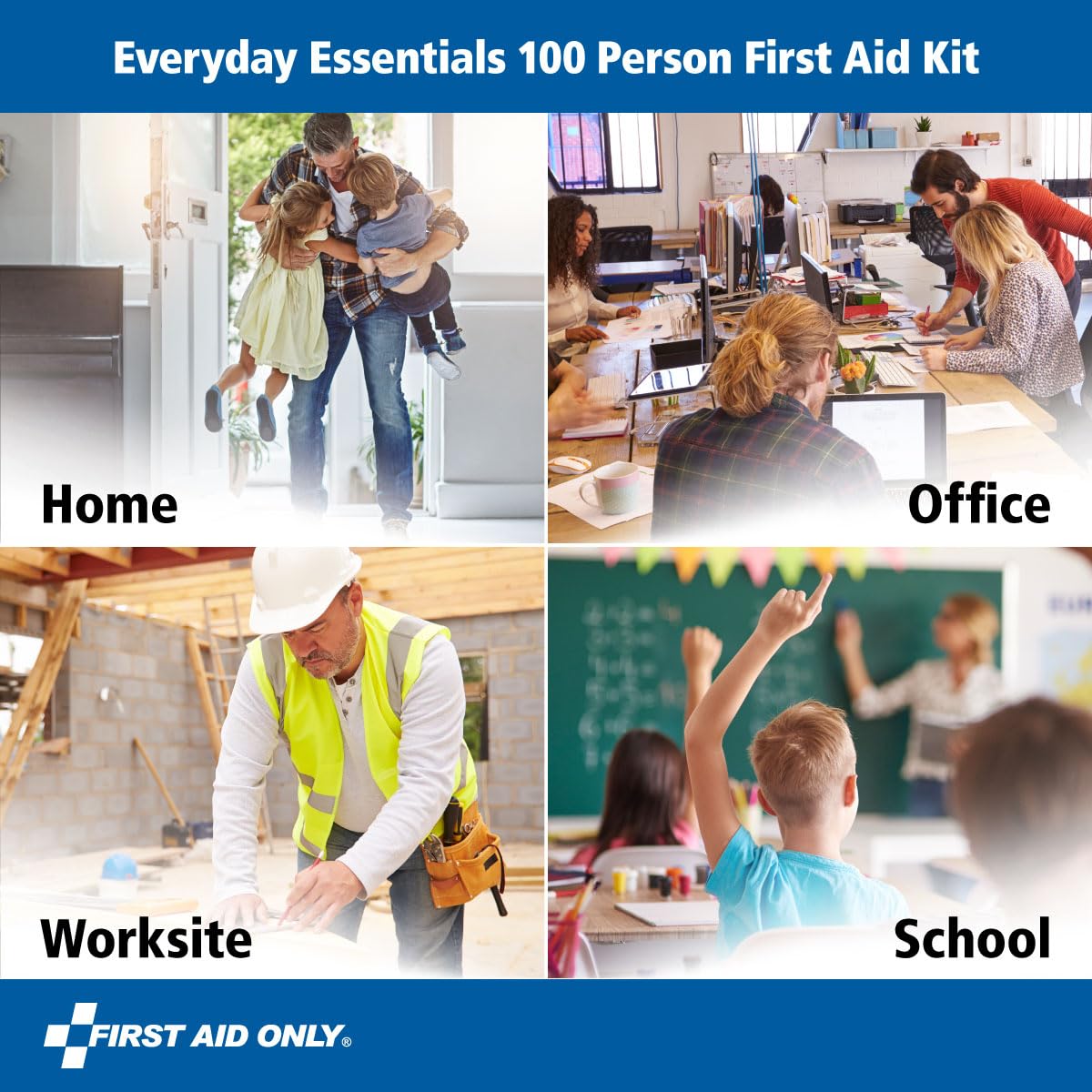 First Aid Only kit en maletero demostrando portabilidad y seguridad
