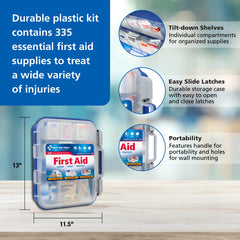First Aid Only tapa transparente que facilita localizar suministros