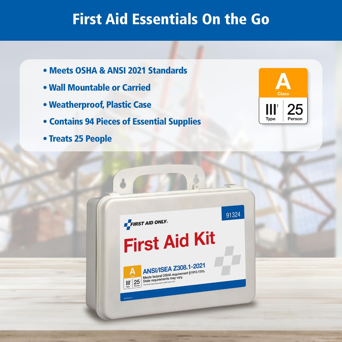 First Aid Only kit en la guantera del automóvil para primeros auxilios móviles