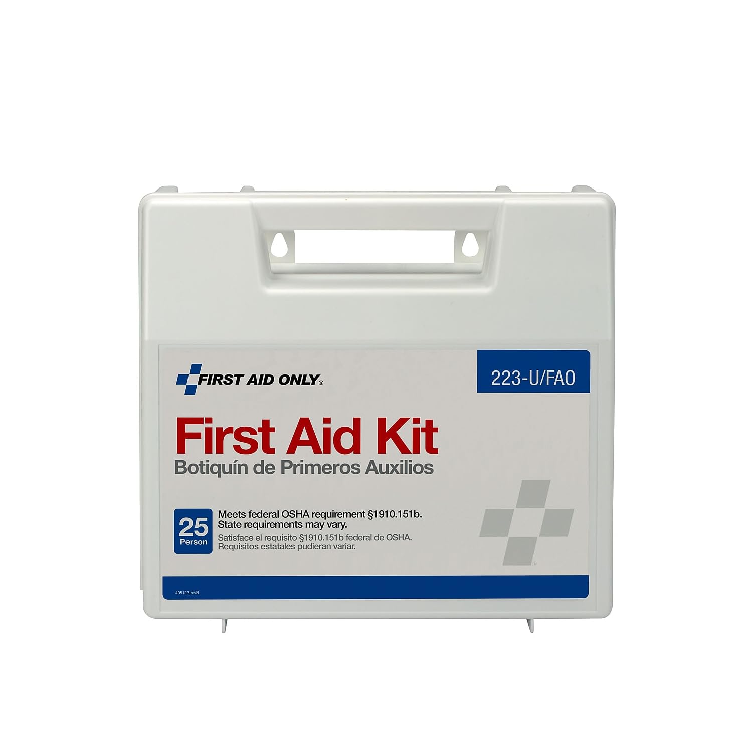 First Aid Only primer plano del envase de lavado ocular de 4 onzas para limpieza segura
