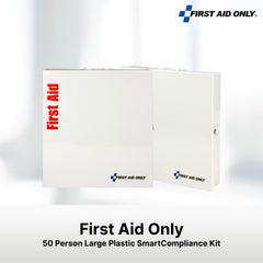 First Aid Only interior con compartimentos etiquetados que facilitan la organización