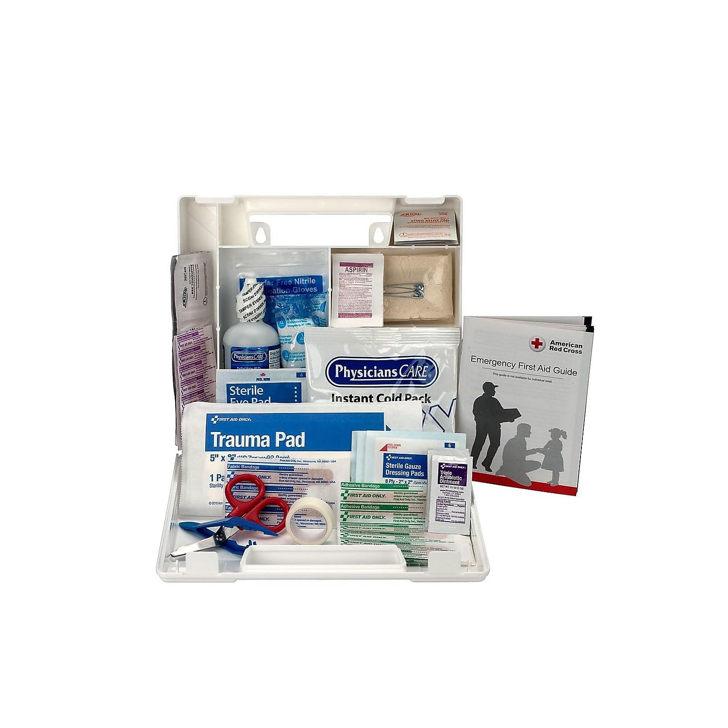 First Aid Only comparación de tamaño junto a una llanta de coche para referencia práctica