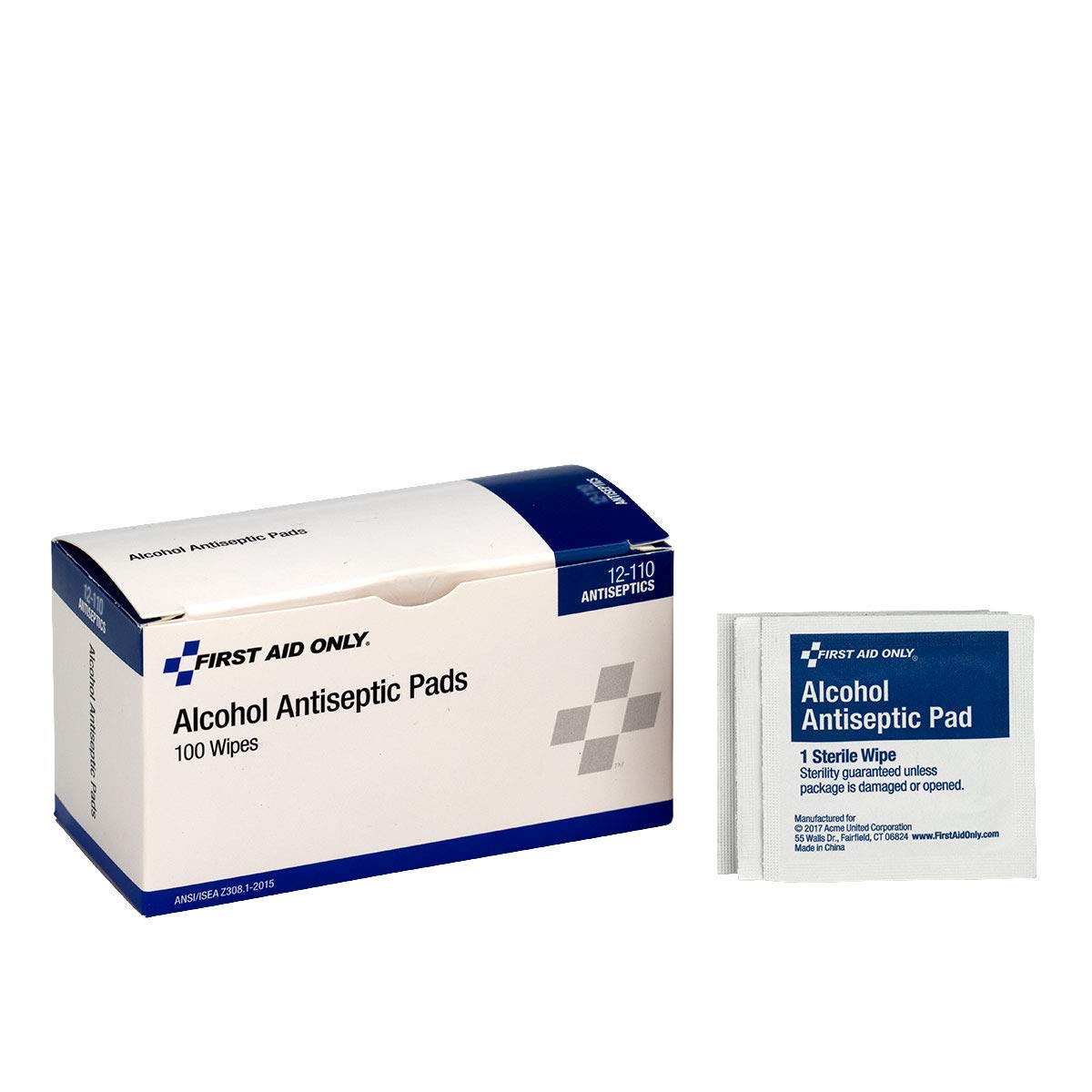 First Aid Only paquete frontal con 100 toallitas, almacenamiento conveniente