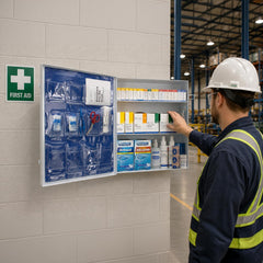 First Aid Only situado en obra, disponibilidad para emergencias laborales