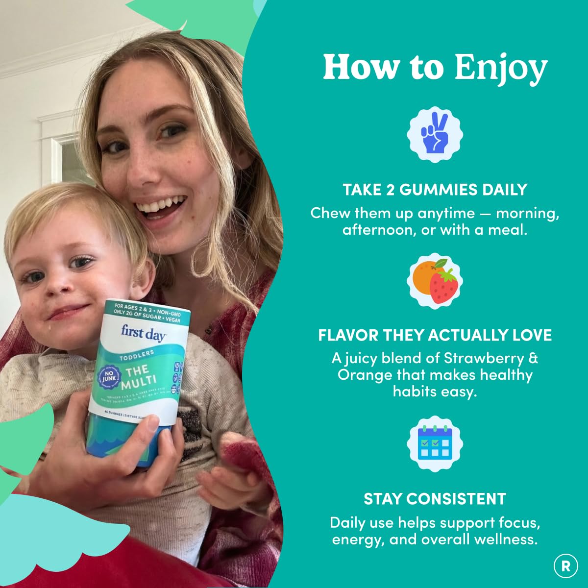 Detalle de los 21 superalimentos orgánicos de FIRST DAY como mezcla nutritiva