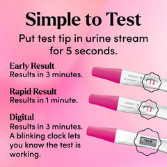 FIRST RESPONSE Rapid Result demostrando rapidez y conveniencia