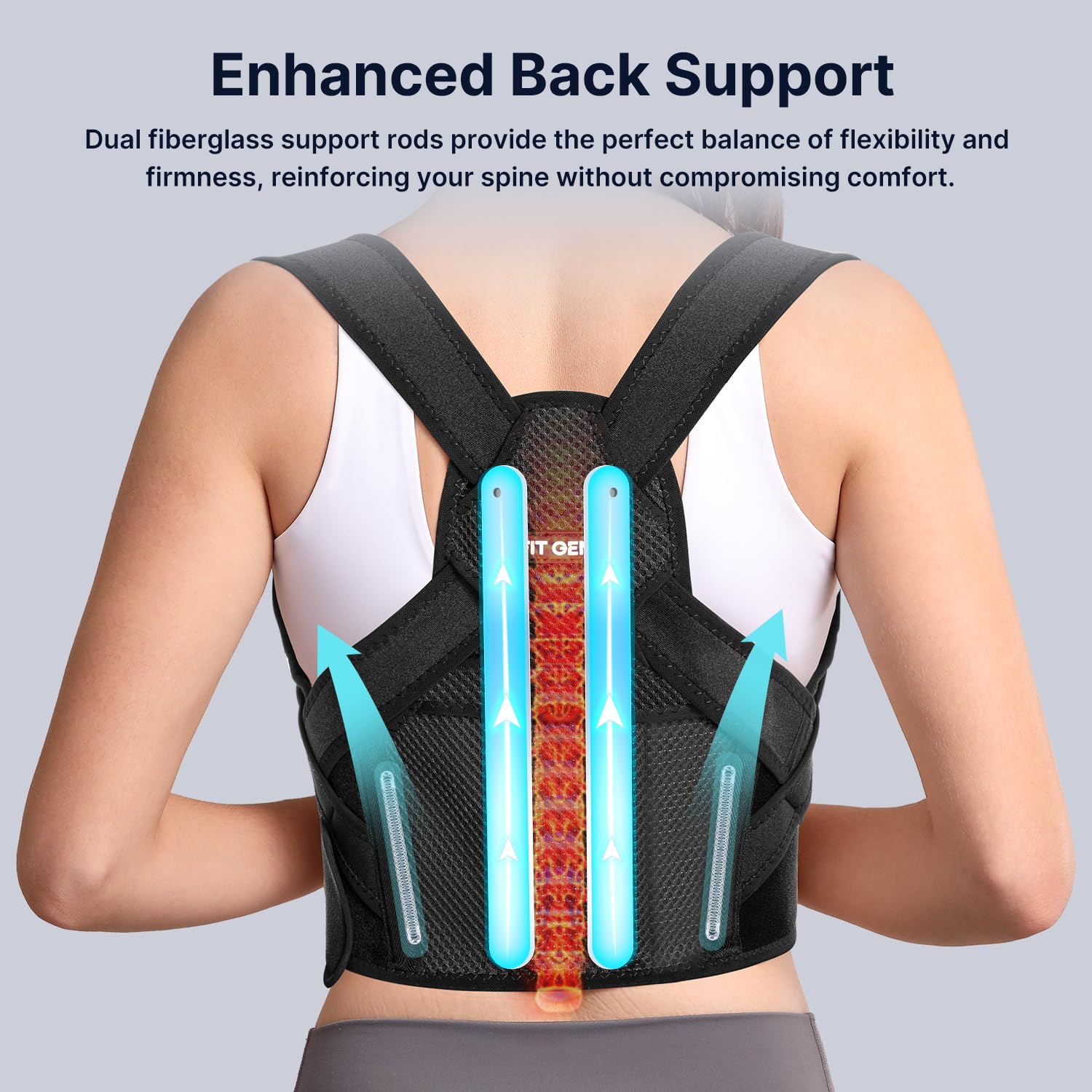 Fit Geno primer plano de las correas ajustables para soporte personalizado