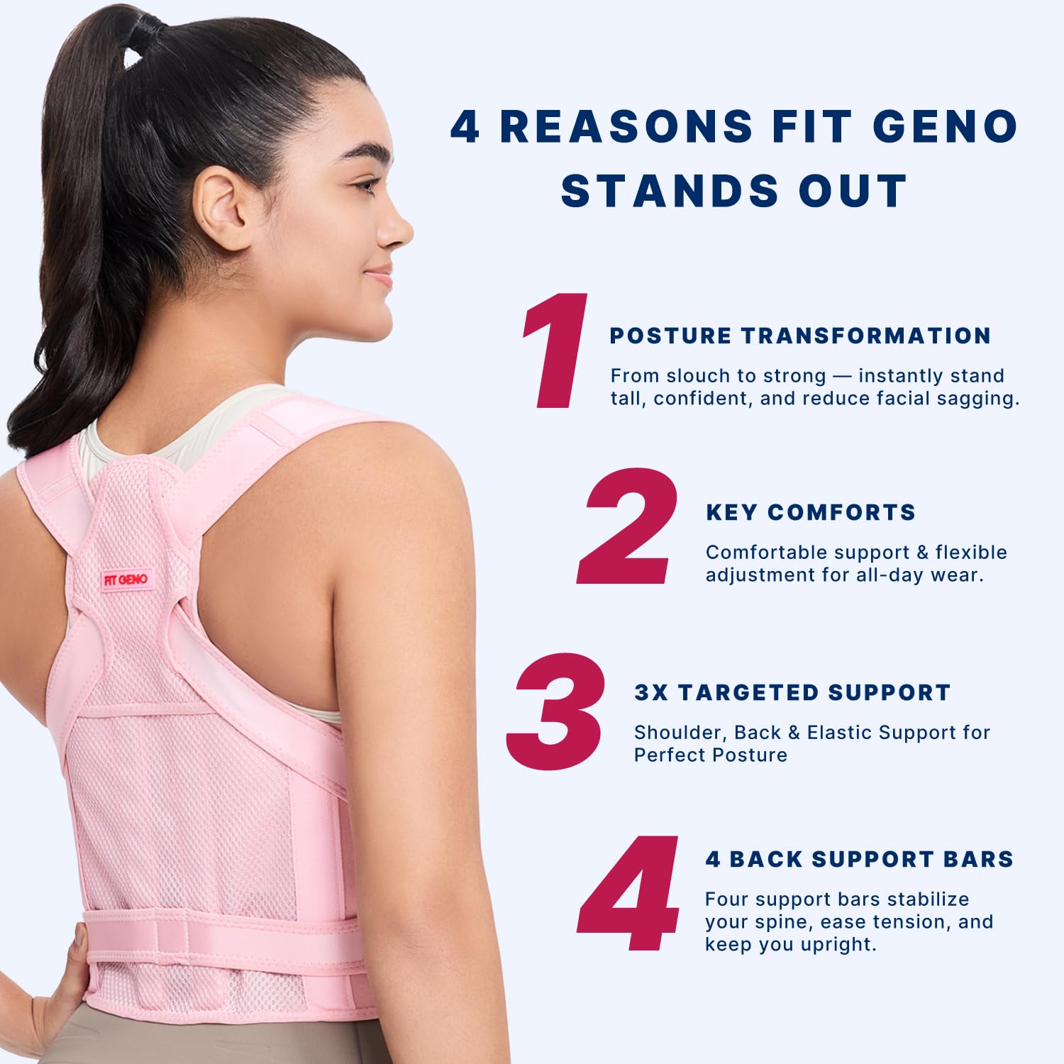 Fit Geno varillas removibles para soporte personalizable y alivio