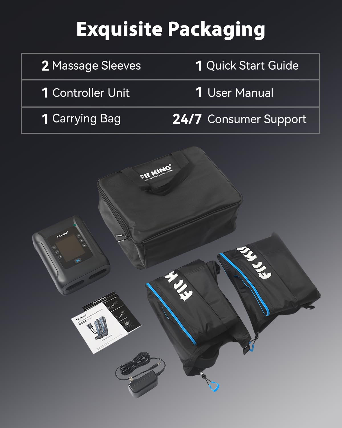 FIT KING comparación de tamaño junto a mano para escala y portabilidad