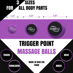 Fitballz bola pequeña de EVA mostrando textura lisa, ideal para puntos gatillo profundos