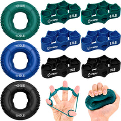 FitBeast vista frontal del kit azul con piezas organizadas, mejora de fuerza