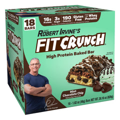 Fit Crunch empaque frontal mint chocolate chip mostrando beneficios y diseño apetitoso
