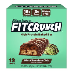 FitCrunch empaque frontal mint chocolate chip mostrando diseño y ventaja sabrosa