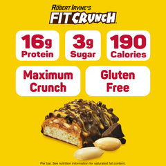 FitCrunch primer plano de capas crujientes y mantequilla de cacahuete