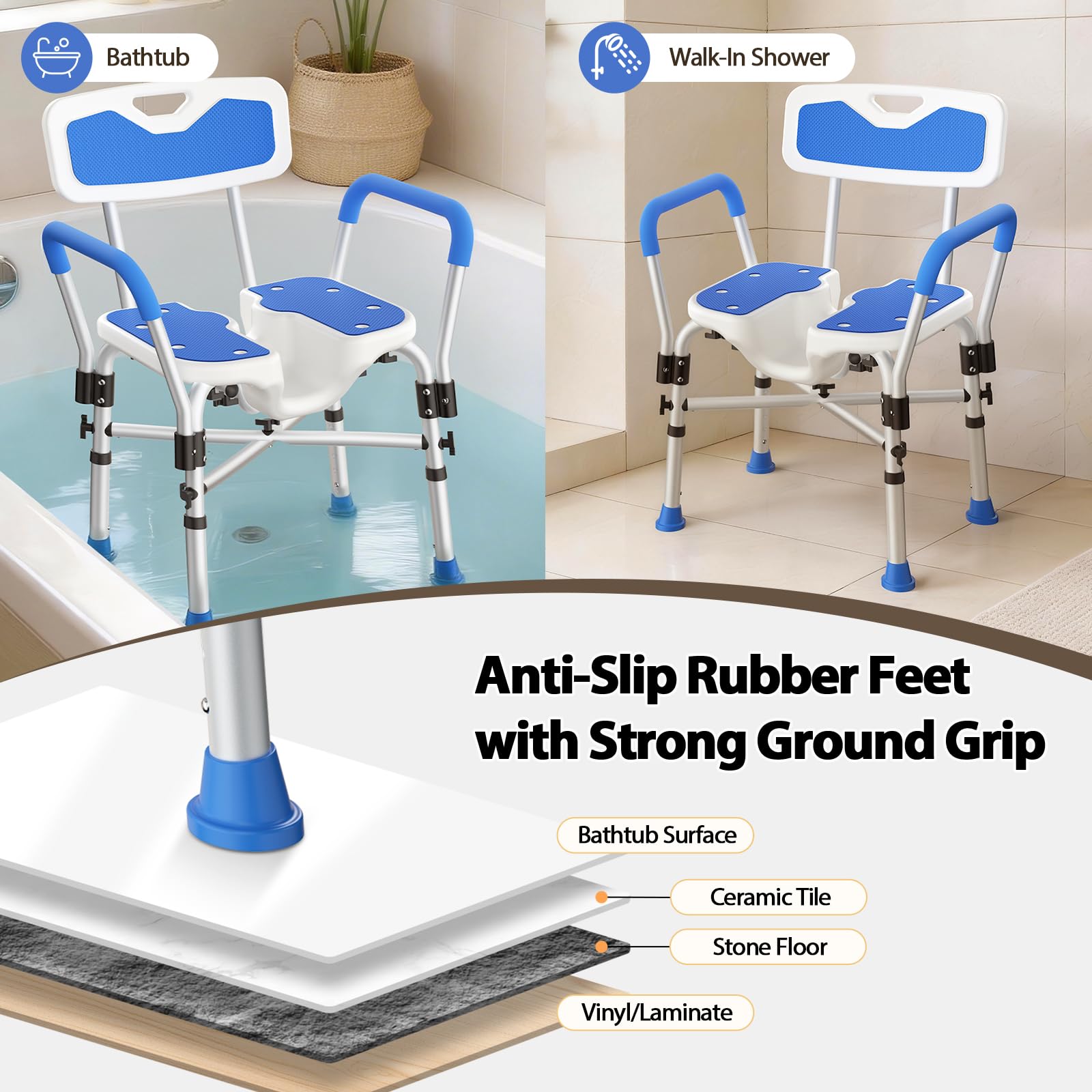 FITGOT silla en baño real mostrando uso cómodo y mayor independencia