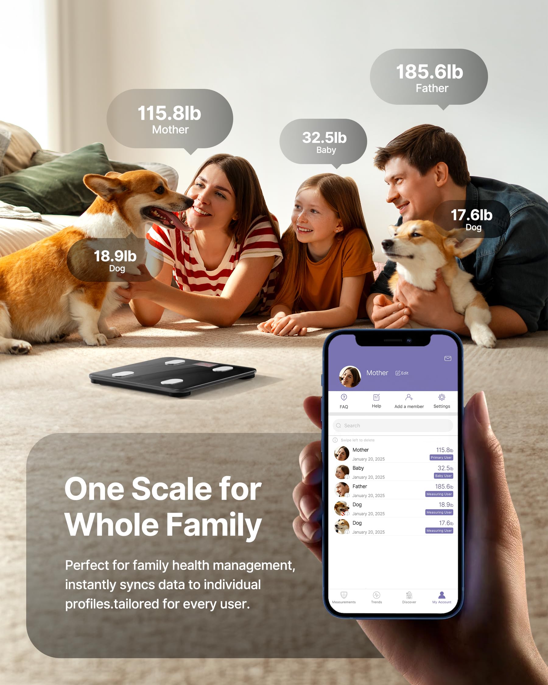 Báscula FITINDEX junto a una regla para comparar tamaño y escala práctica