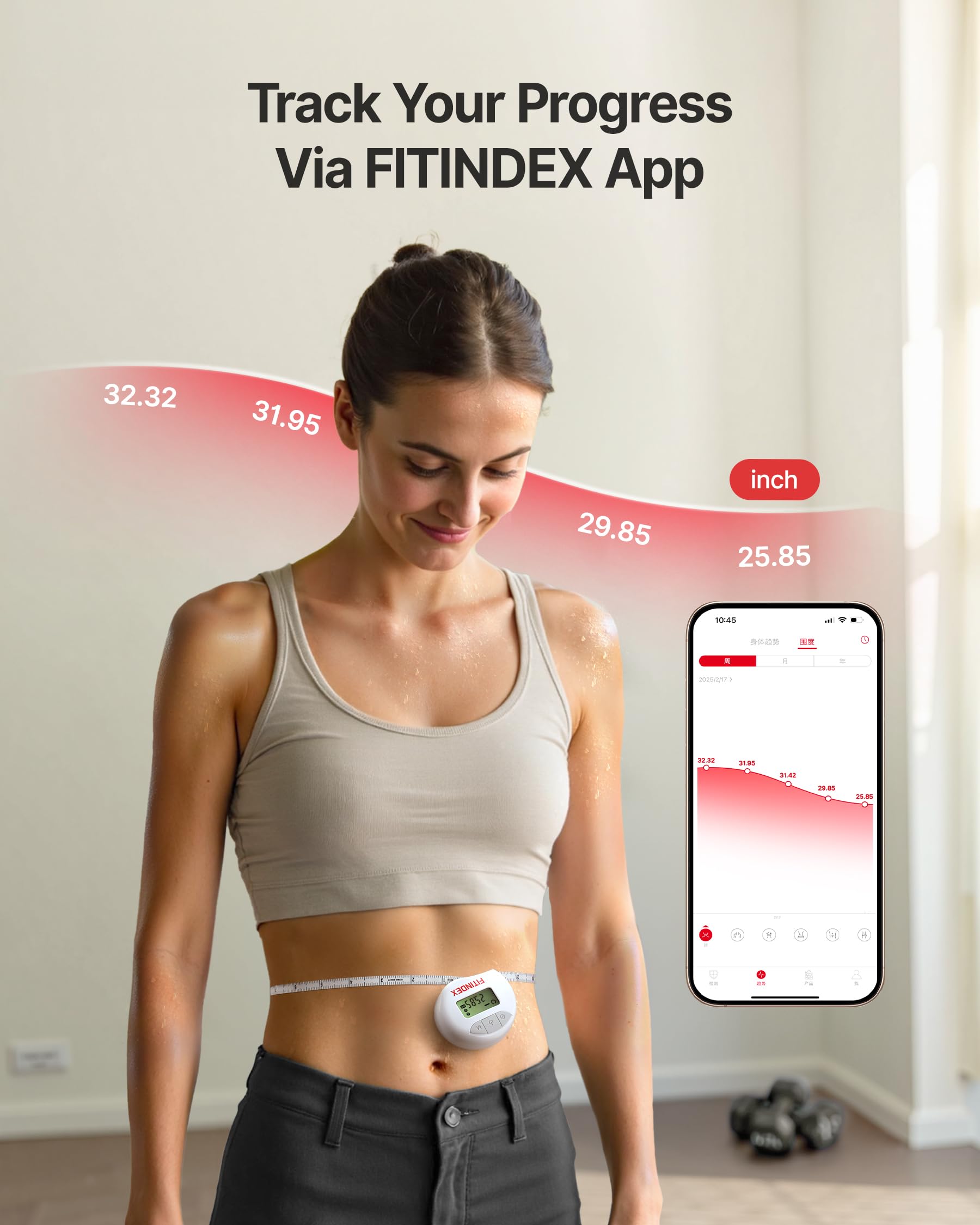 FITINDEX gancho bloqueado en uso para medir con tensión constante y fiable